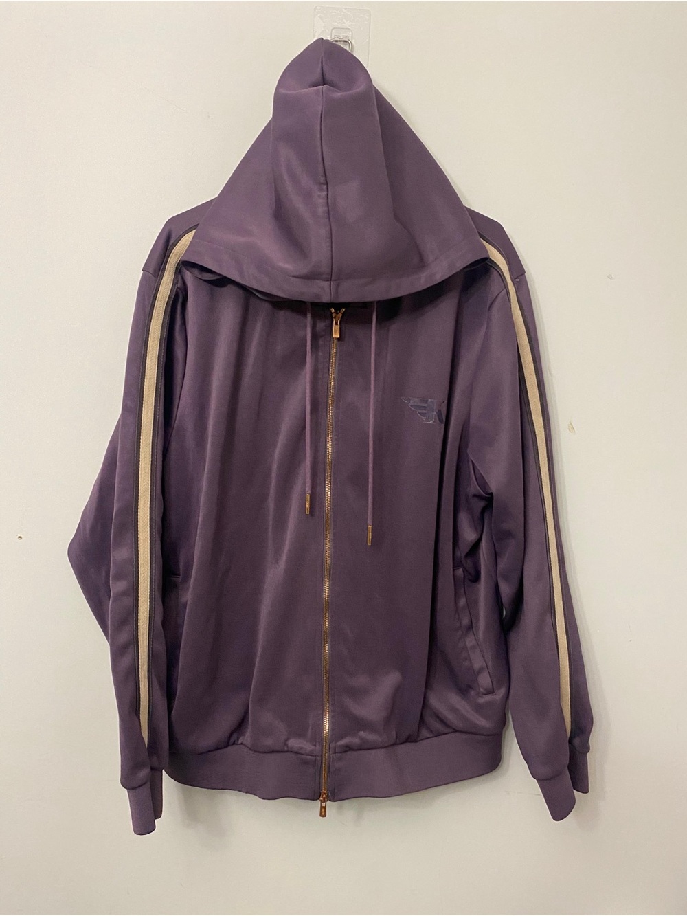 Kith Purple Hooded Sweatshirt with Cream Tag Detail